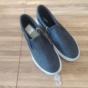 Men's Size 9 Goodfellow & Co Phillip Twin Gore Charcoal Gray Slip-on Sneakers